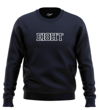 SWEAT-SHIRT COL ROND | "EIGHT SCHOOL" - Marine/Blanc