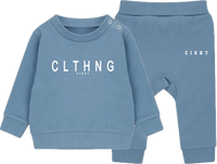 ENSEMBLE SWEAT COL ROND ENFANT | "CLTHNG" - Bleu/Blanc