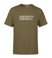 T-SHIRT | "EIGHT SCHOOL" - Kaki/Blanc